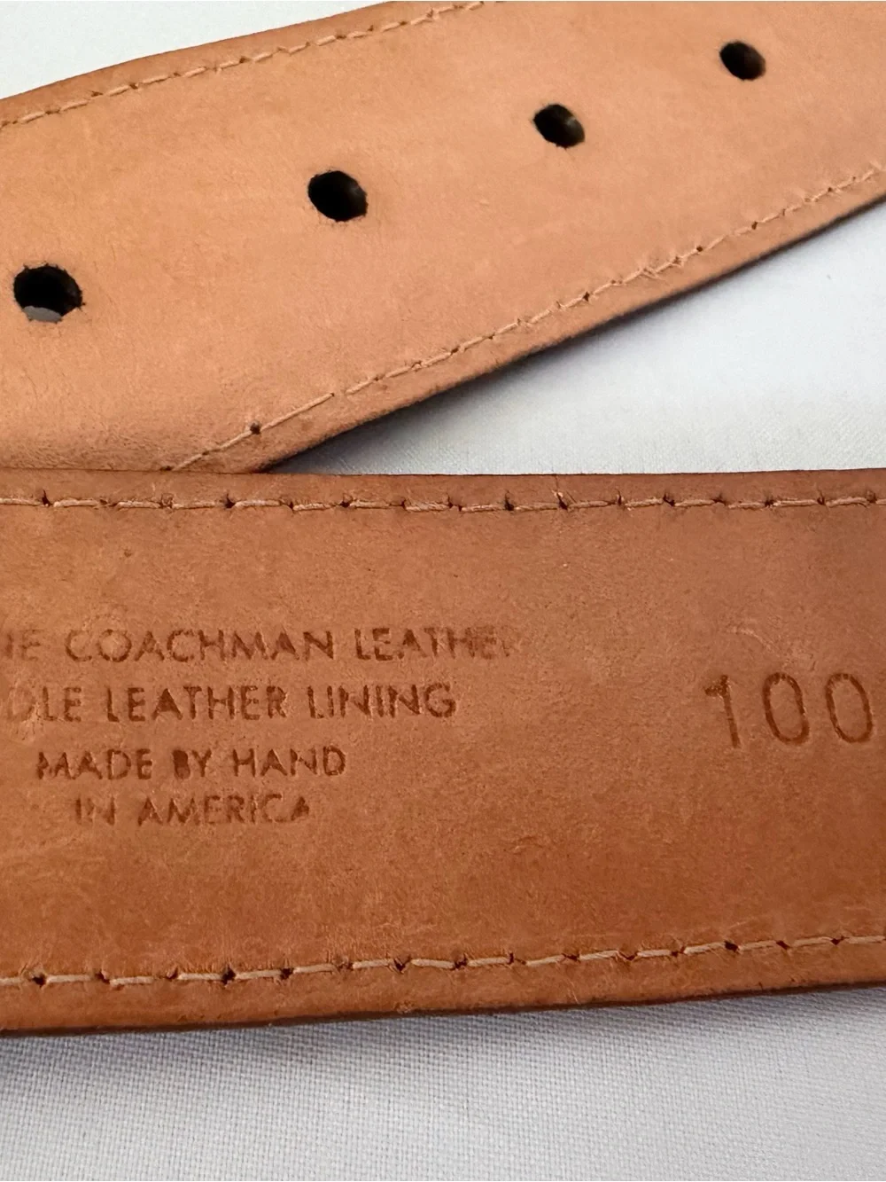 Men’s Martin Dingman Coachman  Brown Saddle Leather Belt Sz 42 New!